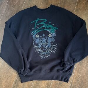 Anine Bing Kenny Black Panther Graphic Crewneck Sweater